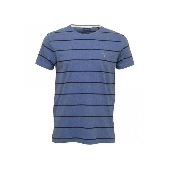 Breton Stripe Crew-Neck T-Shirt, Denim Blue Melange-GANT-UNDERU