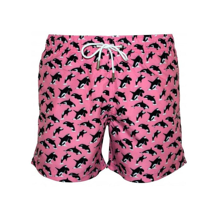 Killer Whales Swim Shorts, Pastel Pink-Apres-UNDERU