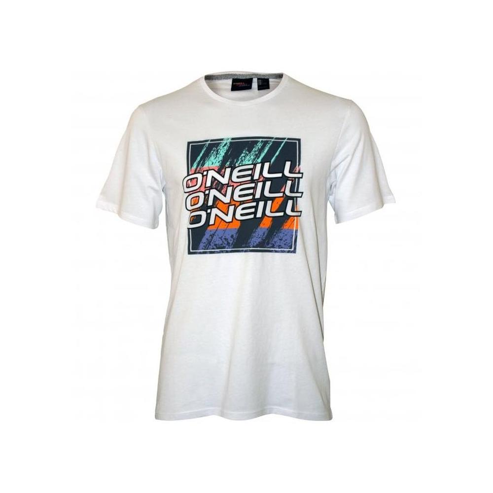 Triple Logo Block Crew-Neck T-Shirt, Super White-O'Neill-UNDERU