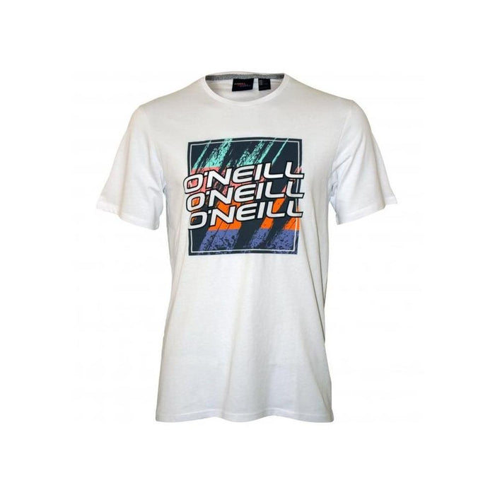 Triple Logo Block Crew-Neck T-Shirt, Super White-O'Neill-UNDERU