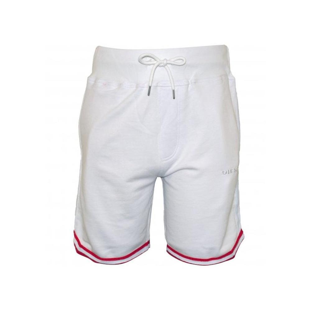 Contrasting Twin Stripe Jersey Shorts, White-Diesel-UNDERU