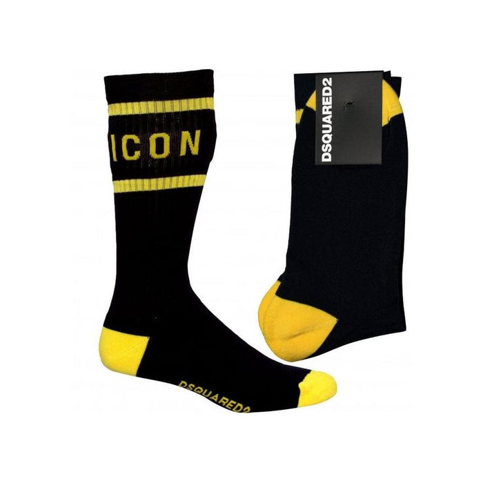 ICON Logo Sports Socks, Navy/yellow-DSquared2-UNDERU