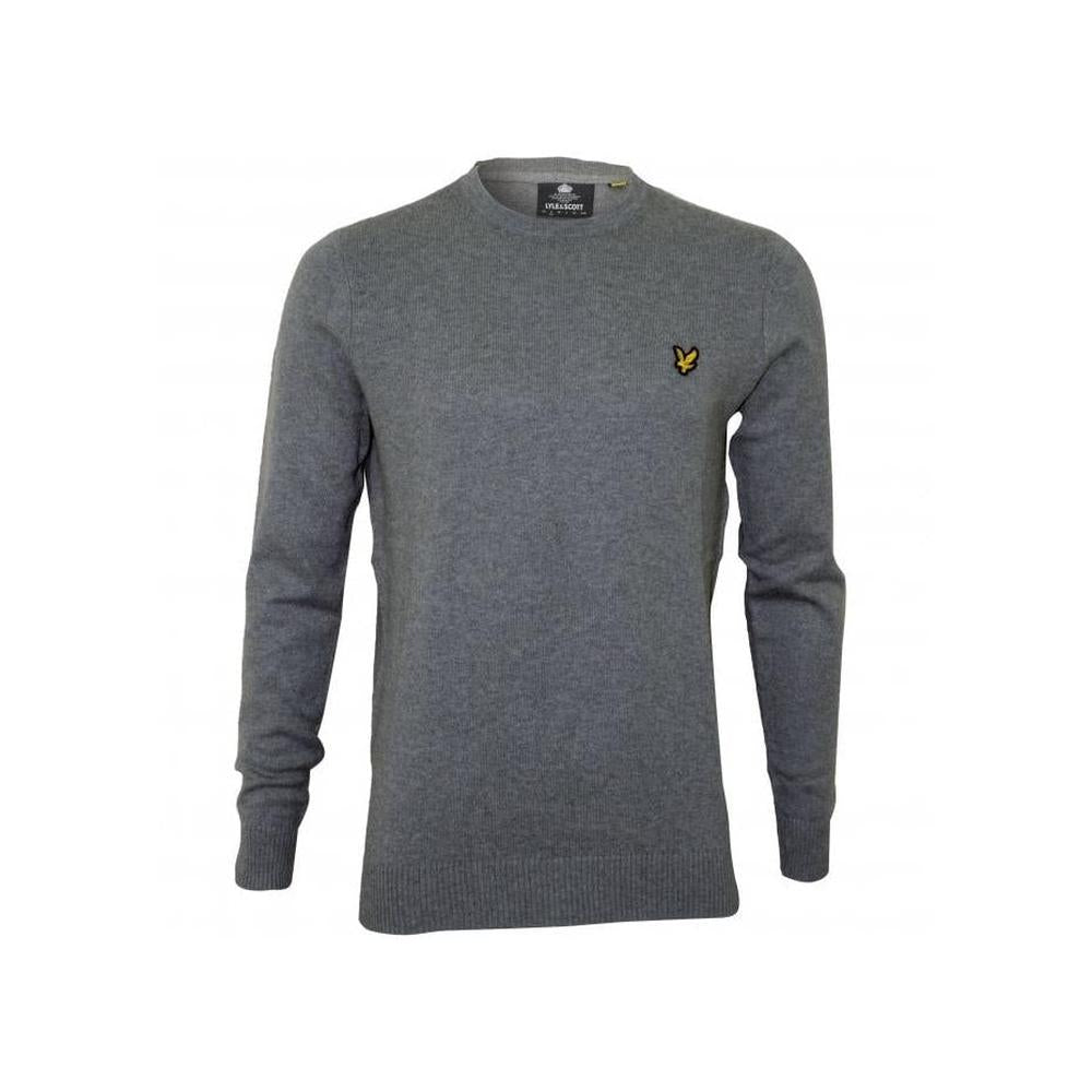 Crew-Neck Cotton Merino Jumper, Mid Grey Marl-Lyle & Scott-UNDERU