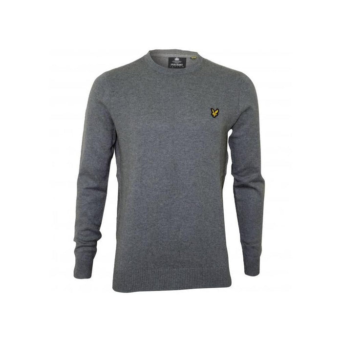 Crew-Neck Cotton Merino Jumper, Mid Grey Marl-Lyle & Scott-UNDERU