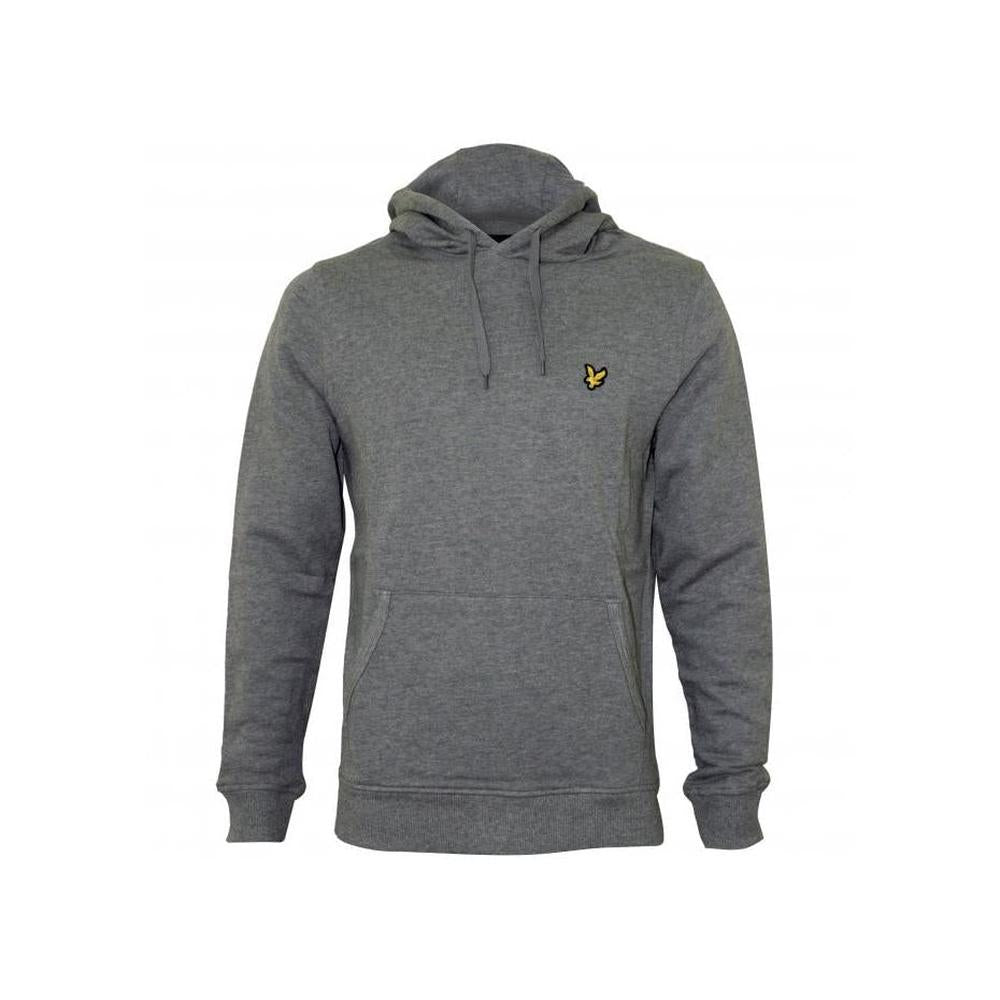Jersey Pullover Hoodie, Mid Grey Marl-Lyle & Scott-UNDERU