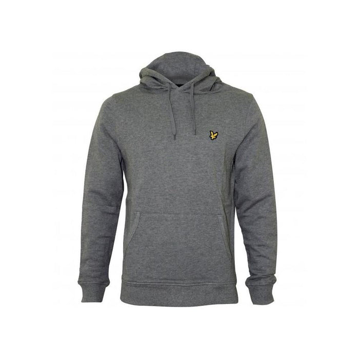 Jersey Pullover Hoodie, Mid Grey Marl-Lyle & Scott-UNDERU