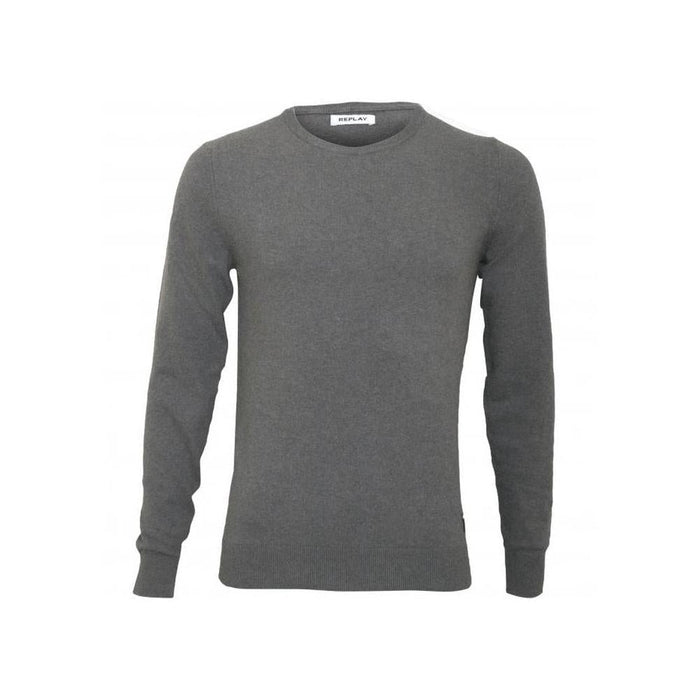 Hyperflex Cotton Crew-Neck Jumper, Grey Melange-Replay-UNDERU