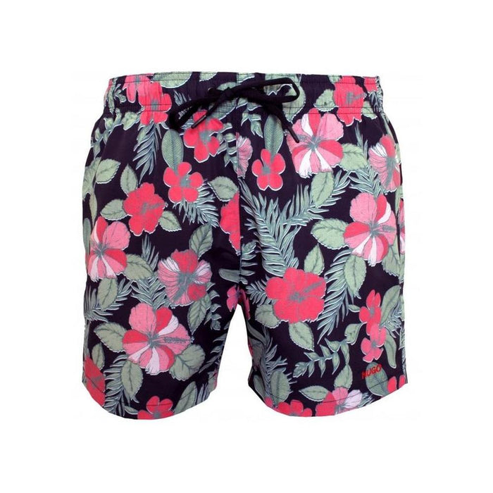Hawaii Floral Print Swim Shorts, Black/Multi-HUGO-UNDERU