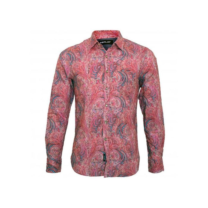 Paisley Print Shirt, Pink-Replay-UNDERU