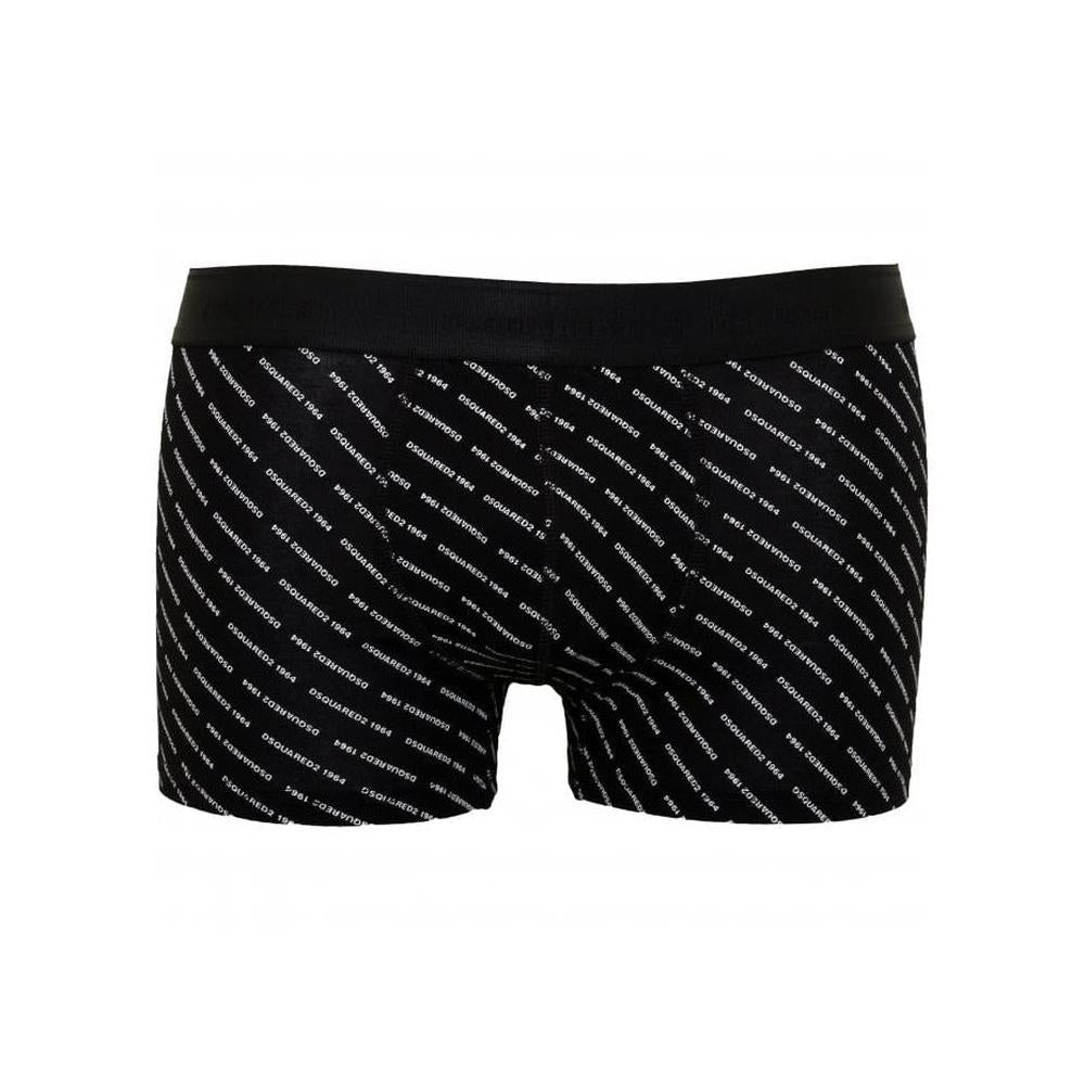 Repeat Logo Print Boxer Trunk, Black-DSquared2-UNDERU
