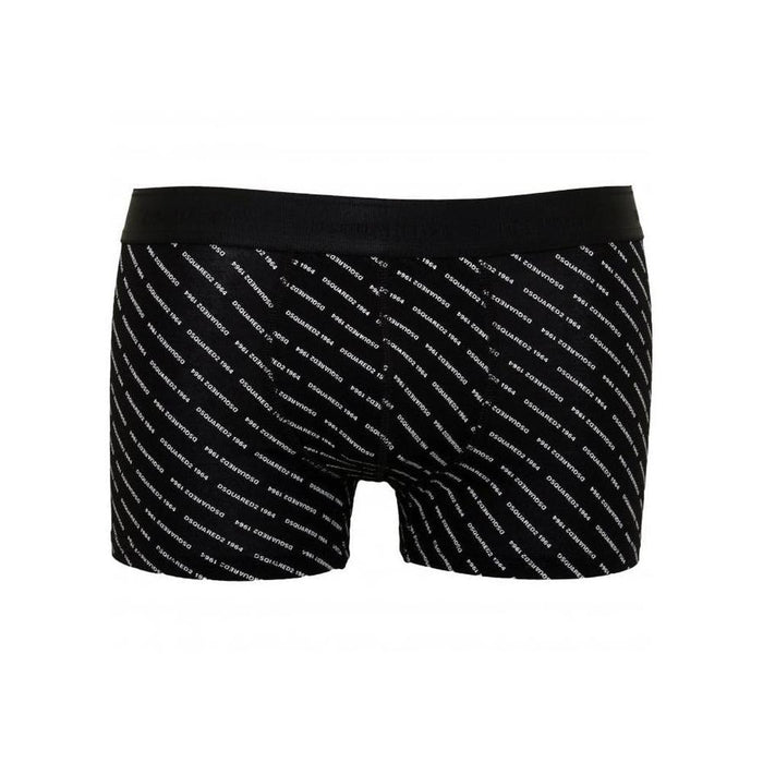 Repeat Logo Print Boxer Trunk, Black-DSquared2-UNDERU