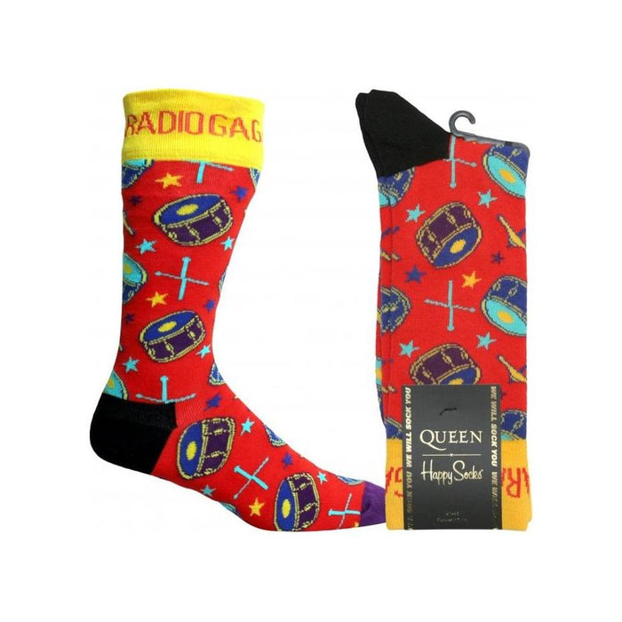 Happy Socks-Queen Radio Ga Ga Sock, Red-UNDERU