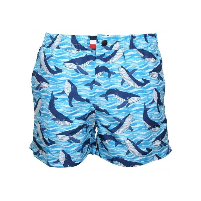 Antartic Orca Print Swim Shorts, Antarctic Blue-Franks-UNDERU