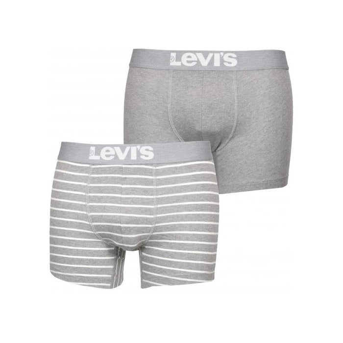 Levi's-2-Pack Vintage Stripe Boxer Briefs, Heather Grey-UNDERU