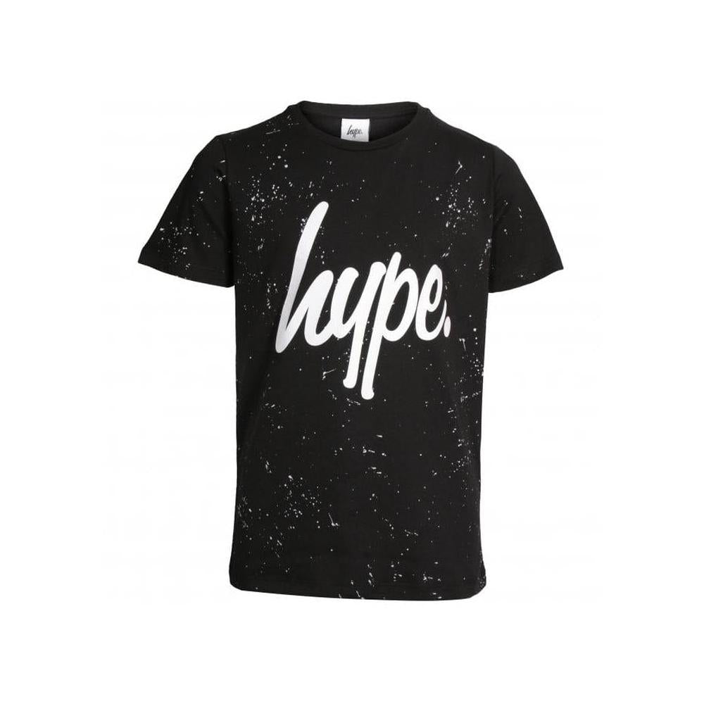 Hype-Boys Speckle Crew-Neck T-Shirt, Black/white-UNDERU