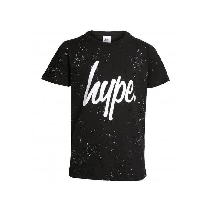 Hype-Boys Speckle Crew-Neck T-Shirt, Black/white-UNDERU