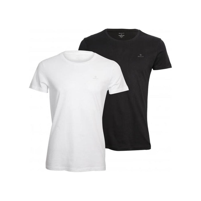 GANT-2-Pack G Logo Crew-Neck T-Shirts, Black/White-UNDERU