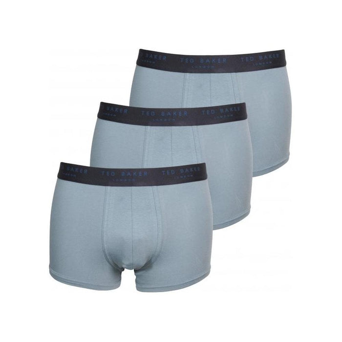 Ted Baker-3-Pack Contrast Logo Waistband Boxer Trunks, Provincial Blue-UNDERU