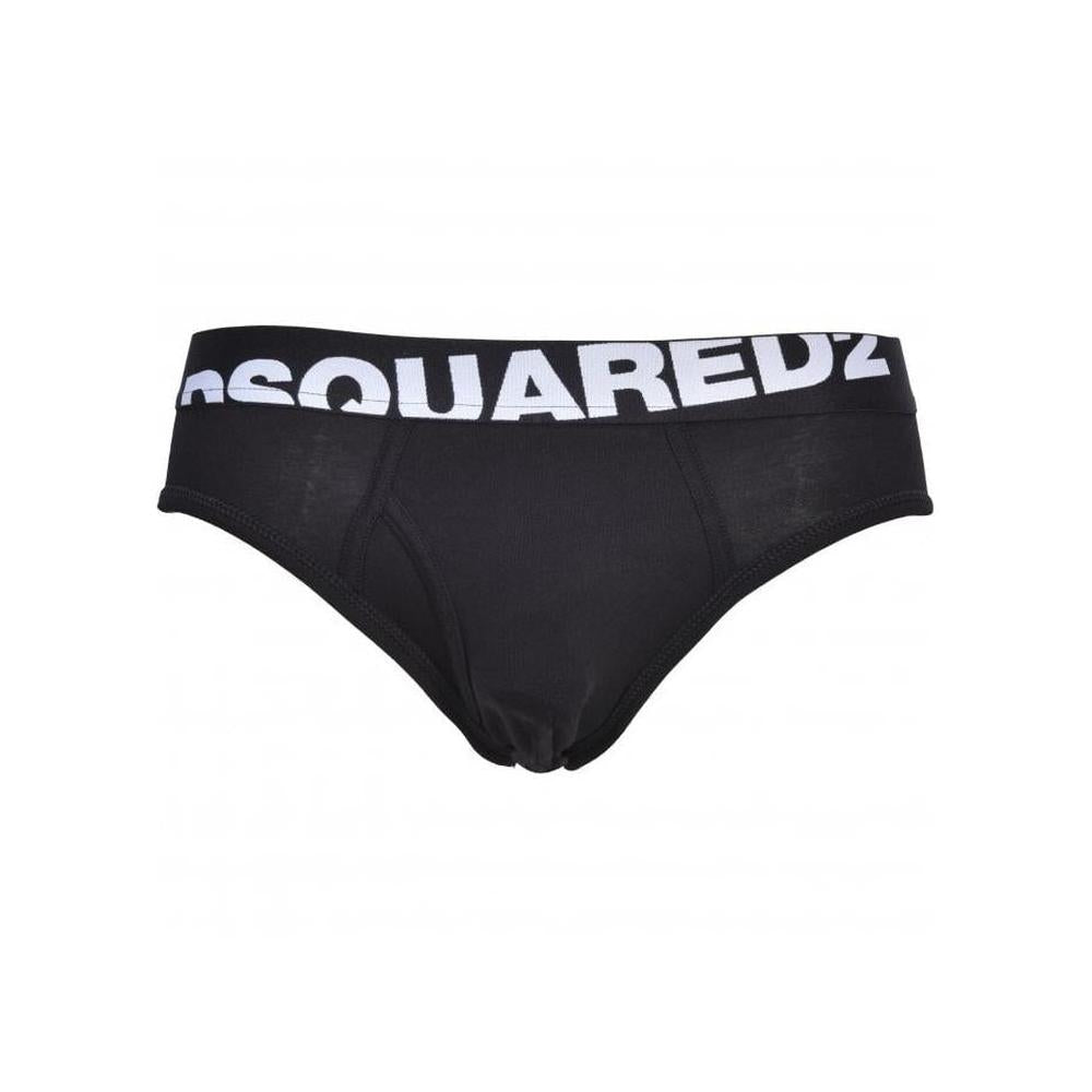 DSquared2-Angled Logo Low-Rise Brief, Black/white-UNDERU