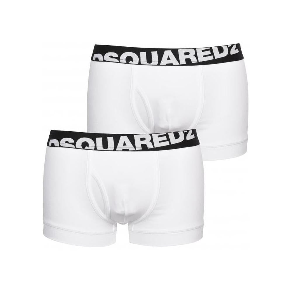 DSquared2-2-Pack Angled Logo Low-Rise Boxer Trunks, White-UNDERU