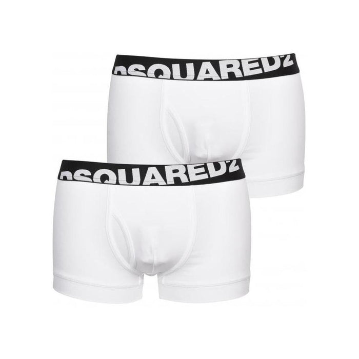 DSquared2-2-Pack Angled Logo Low-Rise Boxer Trunks, White-UNDERU
