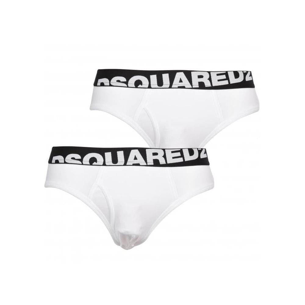 DSquared2-2-Pack Angled Logo Low-Rise Briefs, White-UNDERU
