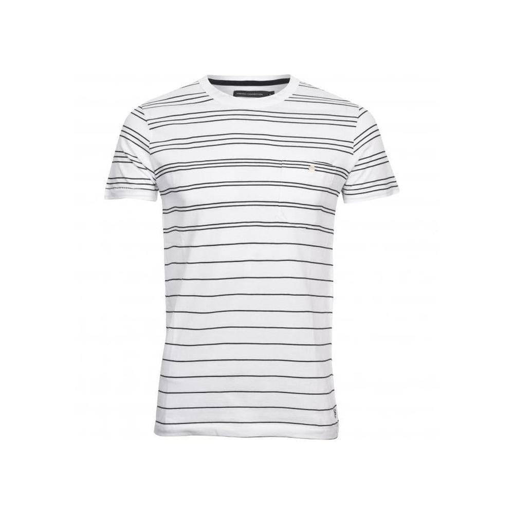 Striped Crew-Neck Pocket T-Shirt, White/navy-French Connection-UNDERU