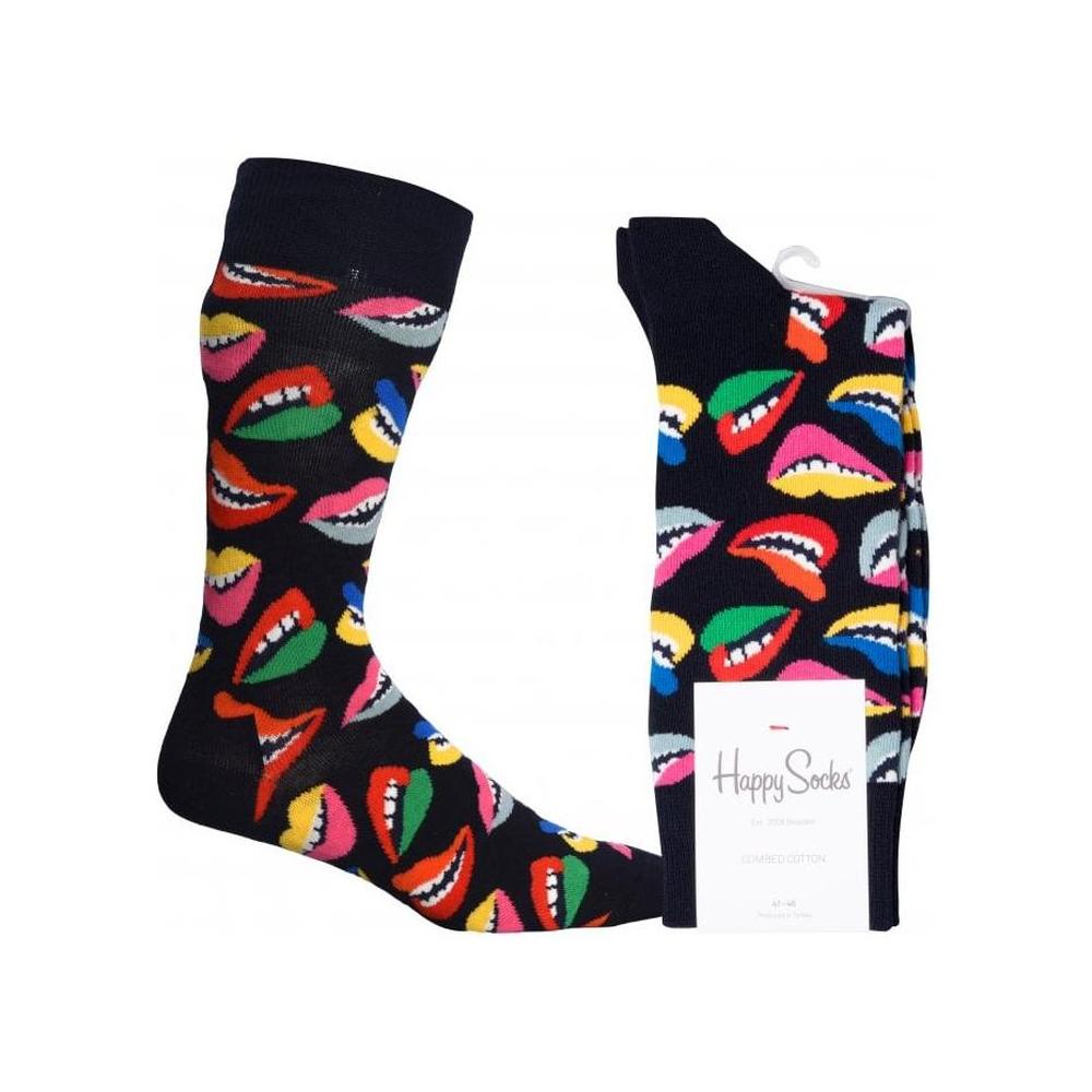 Lips Socks, Navy-Happy Socks-UNDERU