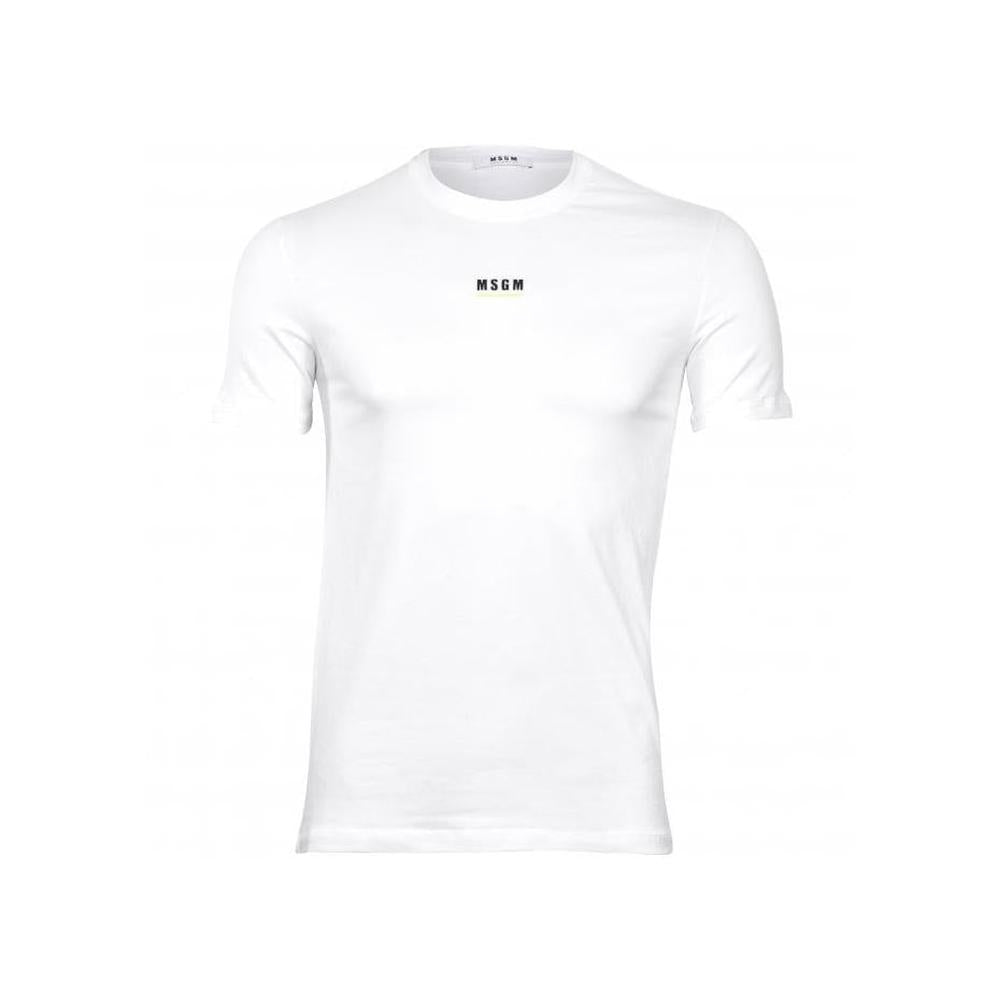 Classic Logo Crew-Neck T-Shirt, White-MSGM-UNDERU