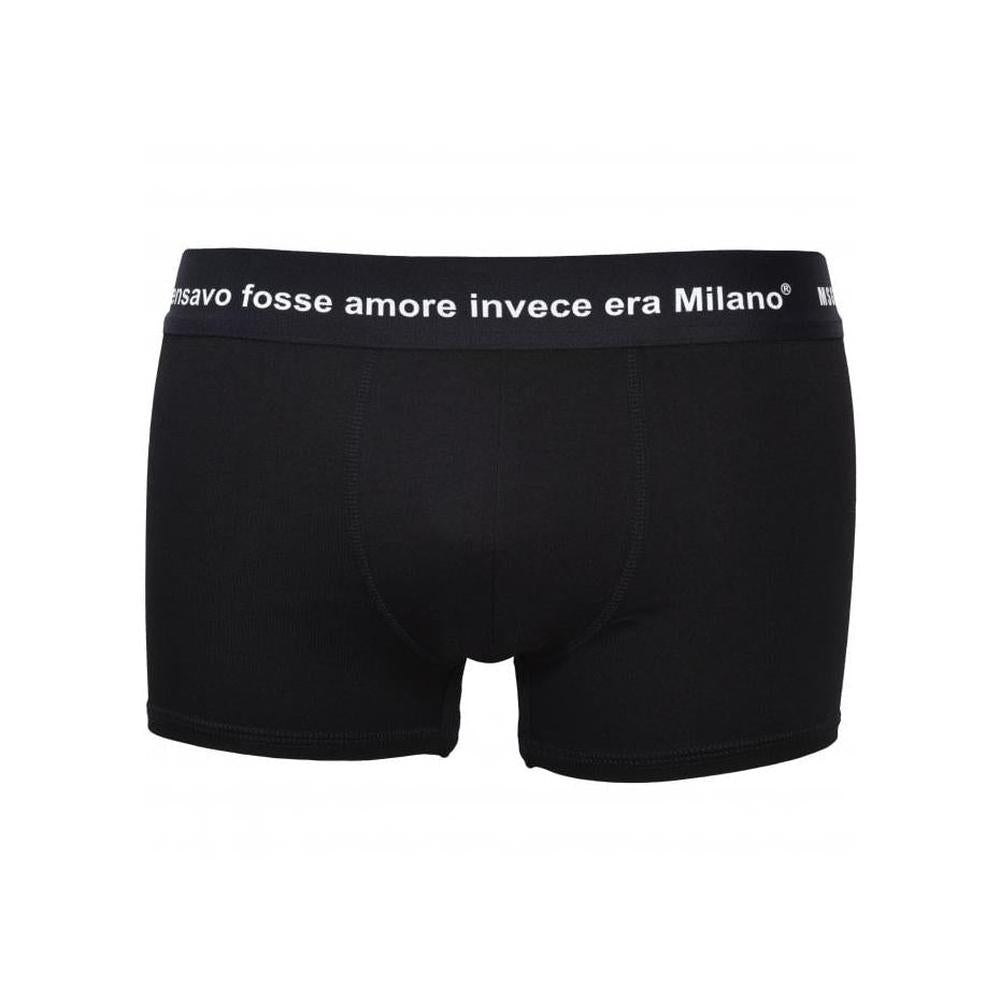 Milan Love Quote Boxer Trunk, Black-MSGM-UNDERU