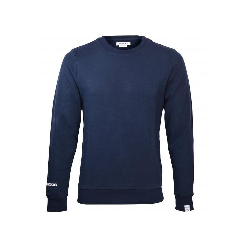 Shoulder Logo Sweatshirt, Light Navy-Replay-UNDERU