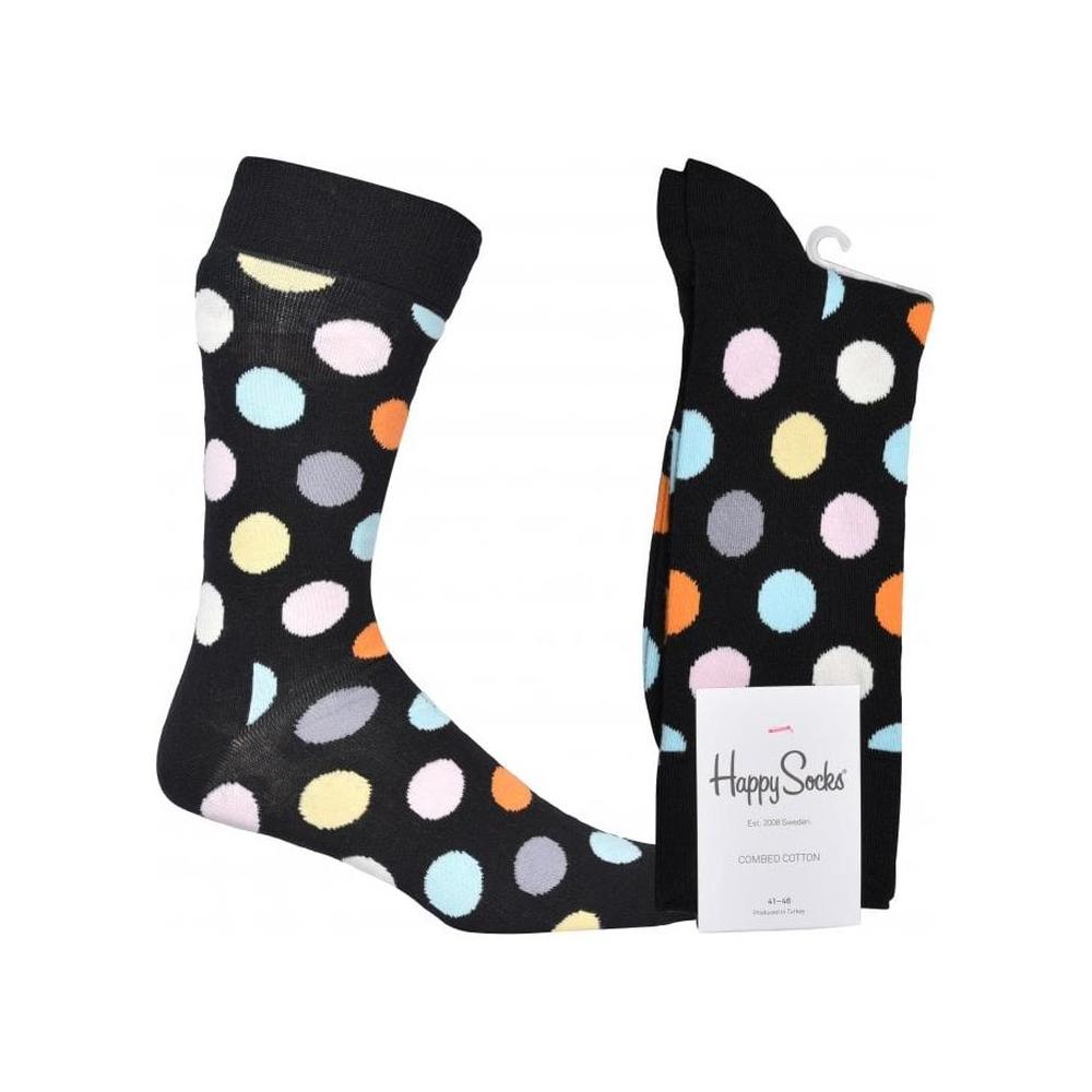 Big Dot Socks, Black/Multi-Happy Socks-UNDERU