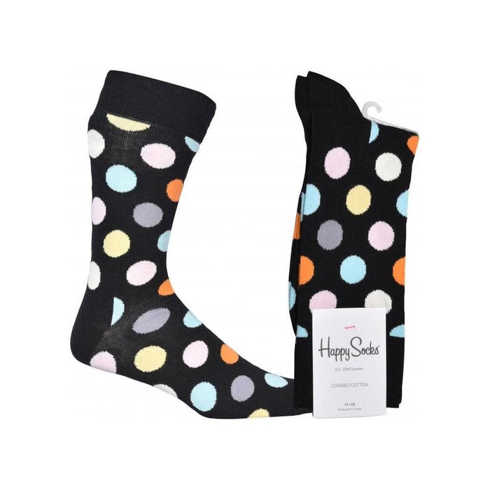 Big Dot Socks, Black/Multi-Happy Socks-UNDERU