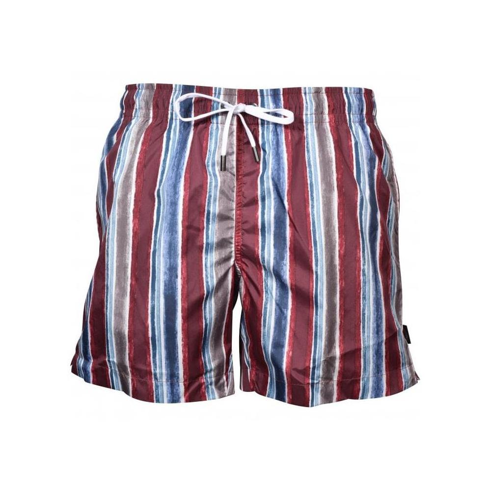 Ermenegildo Zegna-Coloured Stripes Swim Shorts, Berry-UNDERU