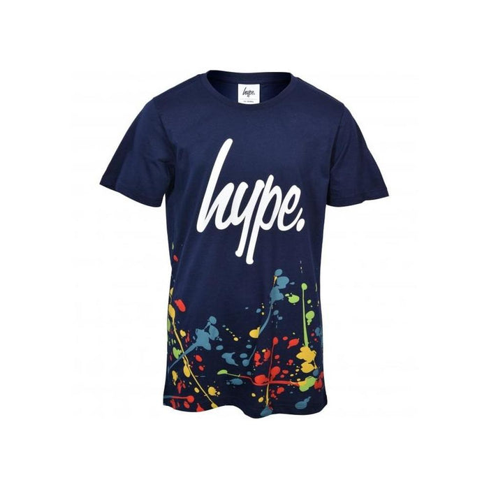 Boys Crew-Neck Splat T-Shirt, Navy-Hype-UNDERU