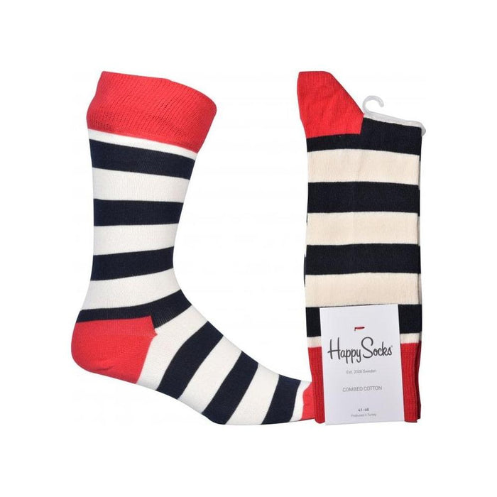 Stripe Socks, Navy/White/Red-Happy Socks-UNDERU