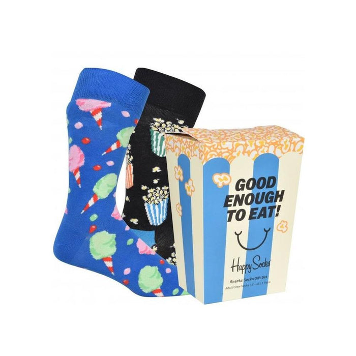 Happy Socks-2-Pack Snacks Socks Gift Box, Blue/Black-UNDERU