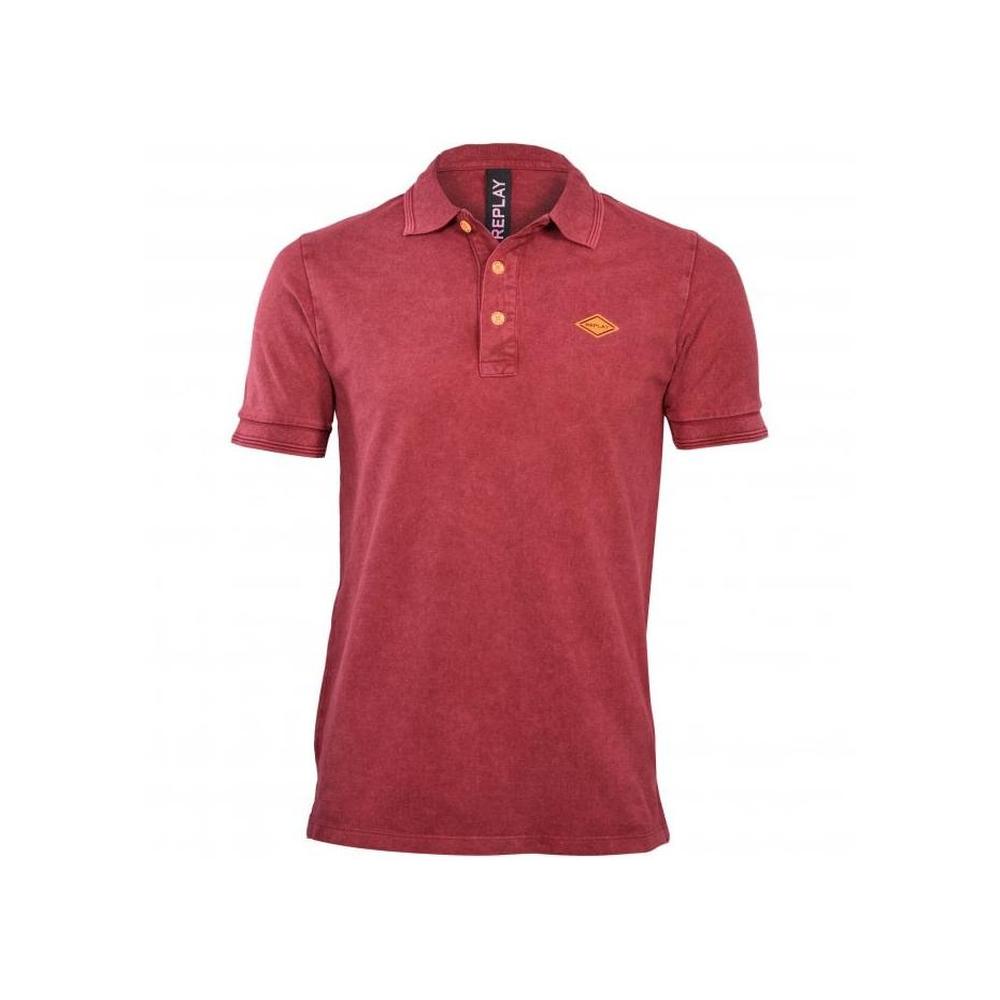 Pique Polo Shirt, Burnt Red-Replay-UNDERU