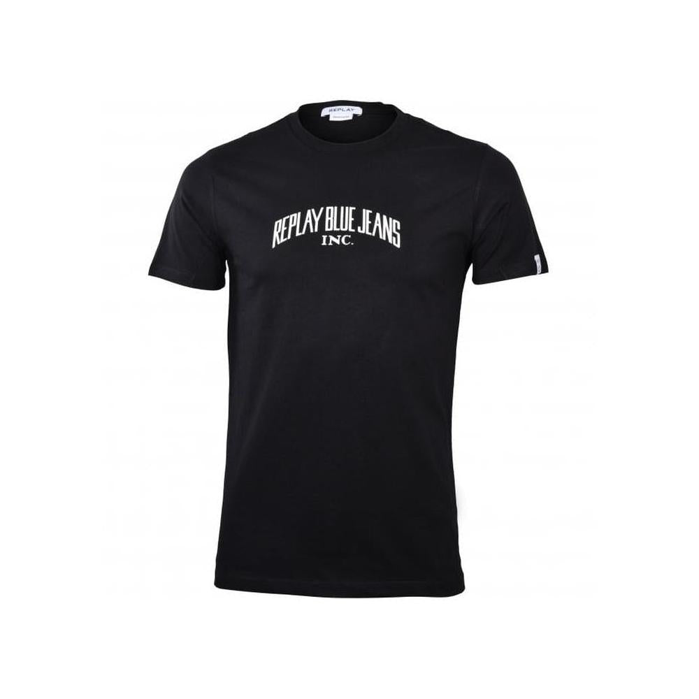 Blue Jeans Logo T-Shirt, Black-Replay-UNDERU