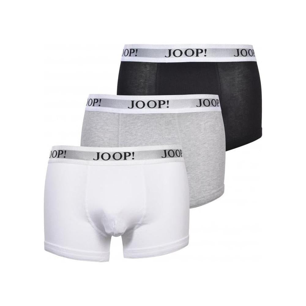 3-Pack Stretch Cotton Boxer Trunks, Black/White/Grey-Joop!-UNDERU