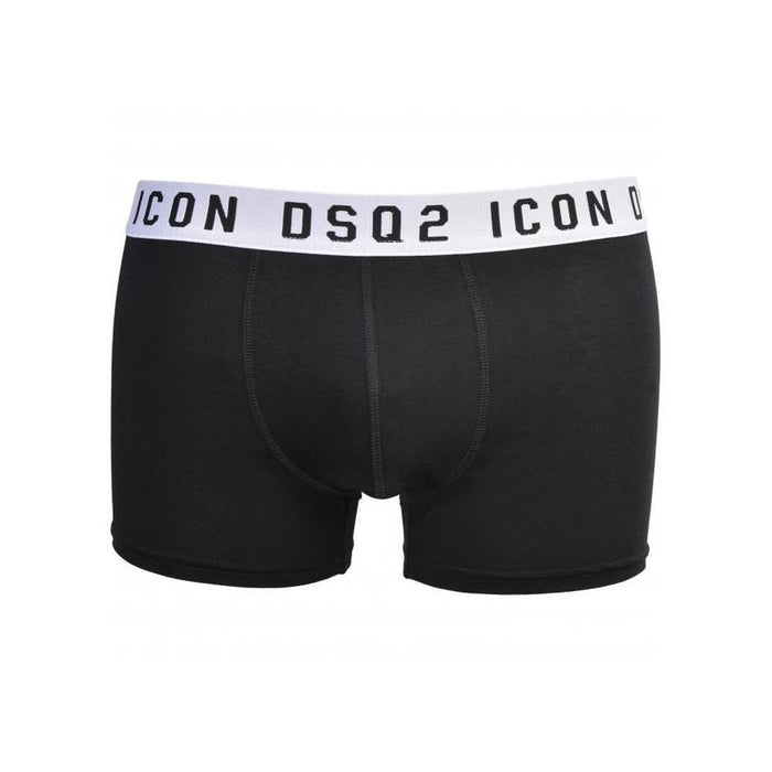 DSquared2-ICON DSQ2 Boxer Trunk, Black/white-UNDERU