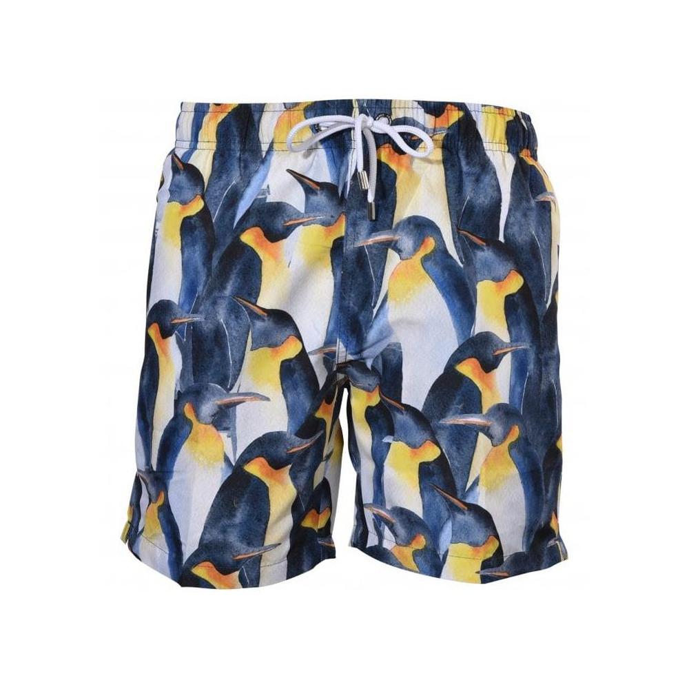 Penguin Island Swim Shorts, Black/white-Franks-UNDERU