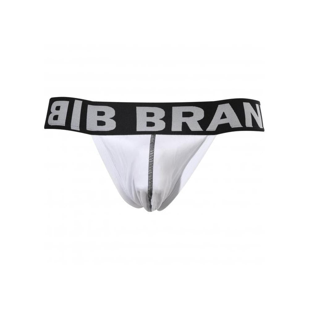 Black Band All-Round Logo Jockstrap, White-Bill and Brandon-UNDERU