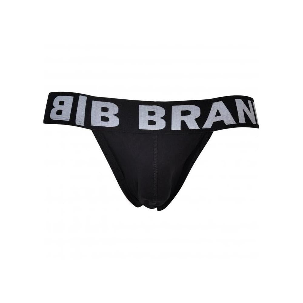 Bill and Brandon Men's Black Band All-Round Logo Jockstrap, Black