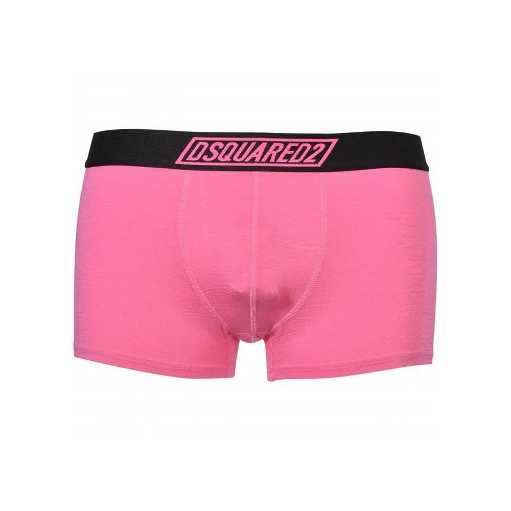 DSquared2-Fluo Signature Modal Boxer Trunk, Fuchsia-UNDERU