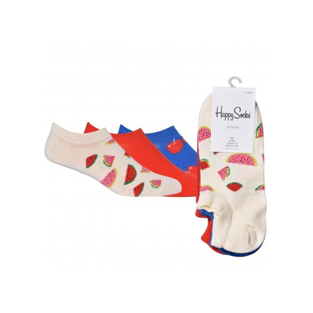 3-Pack Fruit Trainer Socks, Blue/White/Red-Happy Socks-UNDERU