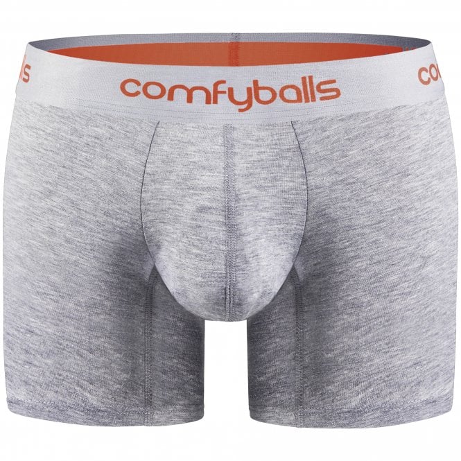 Comfyballs Modal Cotton Stretch Boxer Brief, Heather Grey/Orange