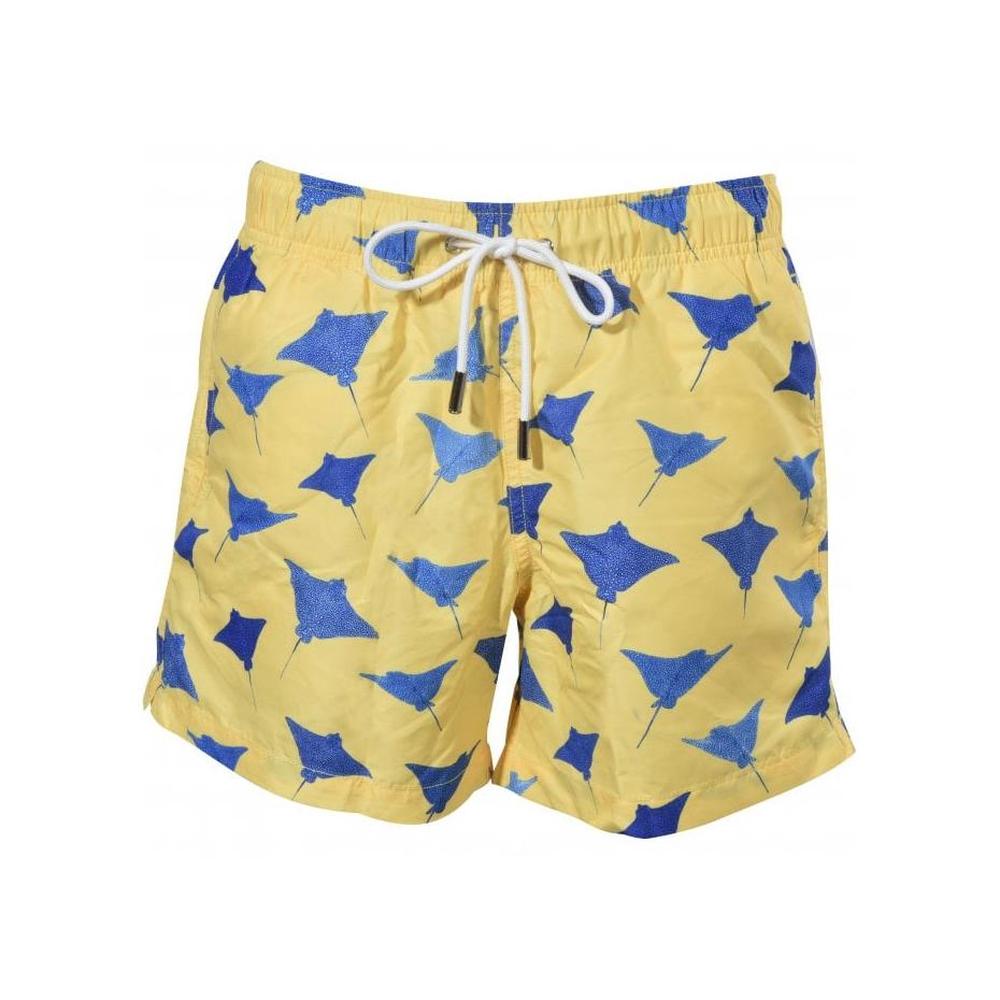 Swimming Rays Swim Shorts, Sun Yellow w/navy-Apres-UNDERU
