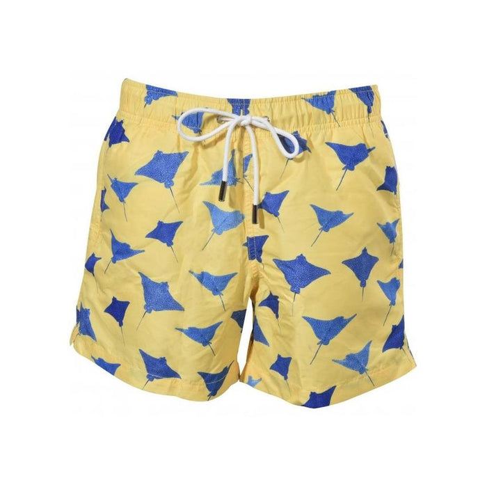 Swimming Rays Swim Shorts, Sun Yellow w/navy-Apres-UNDERU