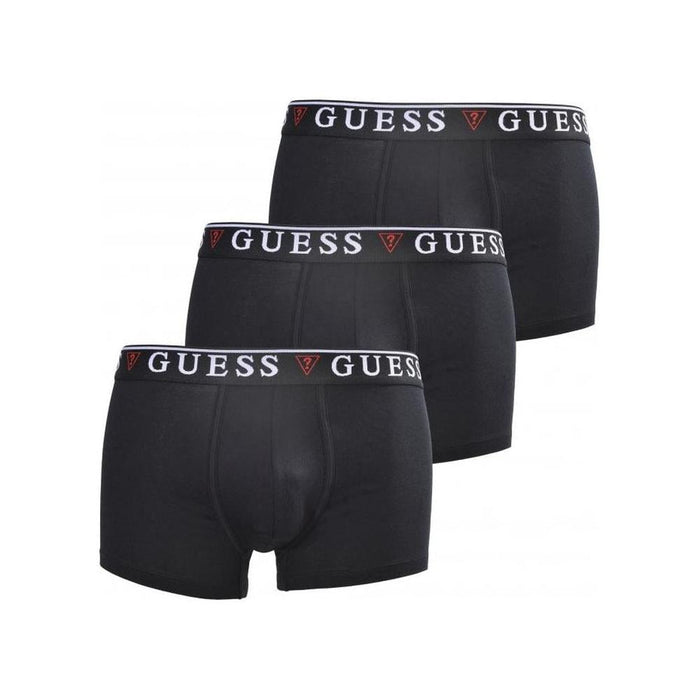 3-Pack Classic Logo Boxer Trunks, Jet Black-Guess-UNDERU